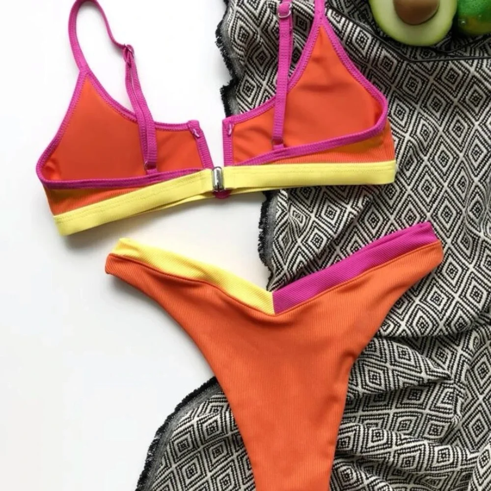 Colorblock Ribbed Bikini - Picture 2 of 5